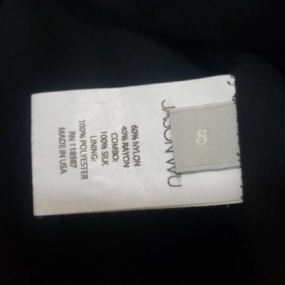 Jason Wu |  Long Sleeve Lace Overlay Black Dress - Picture 8 of 8